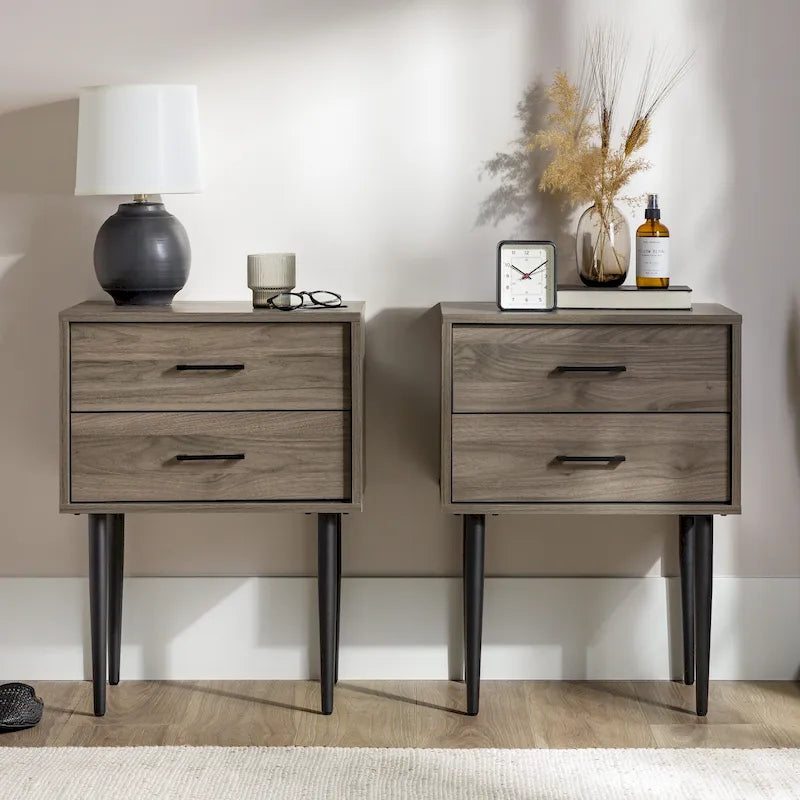 Table de chevet Middlebrook Notto style milieu du siècle (ensemble de 2)