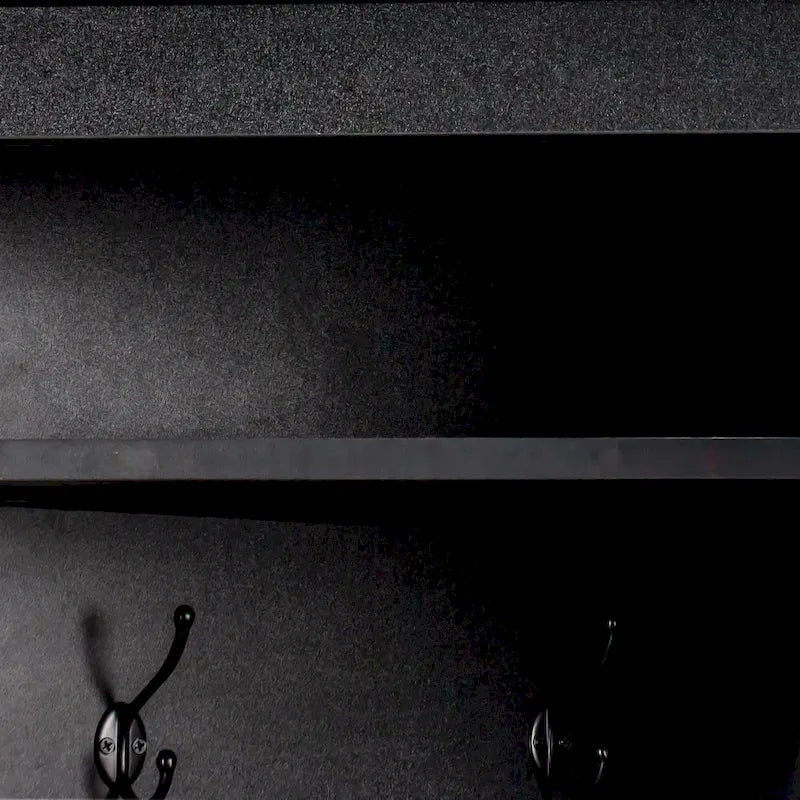 Porte-manteau d'angle avec banc à chaussures - Porte-manteau multifonctionnel pour entrée, doté de 4 crochets et d'une étagère réglable, 75 cm (L) x 182 cm (H)