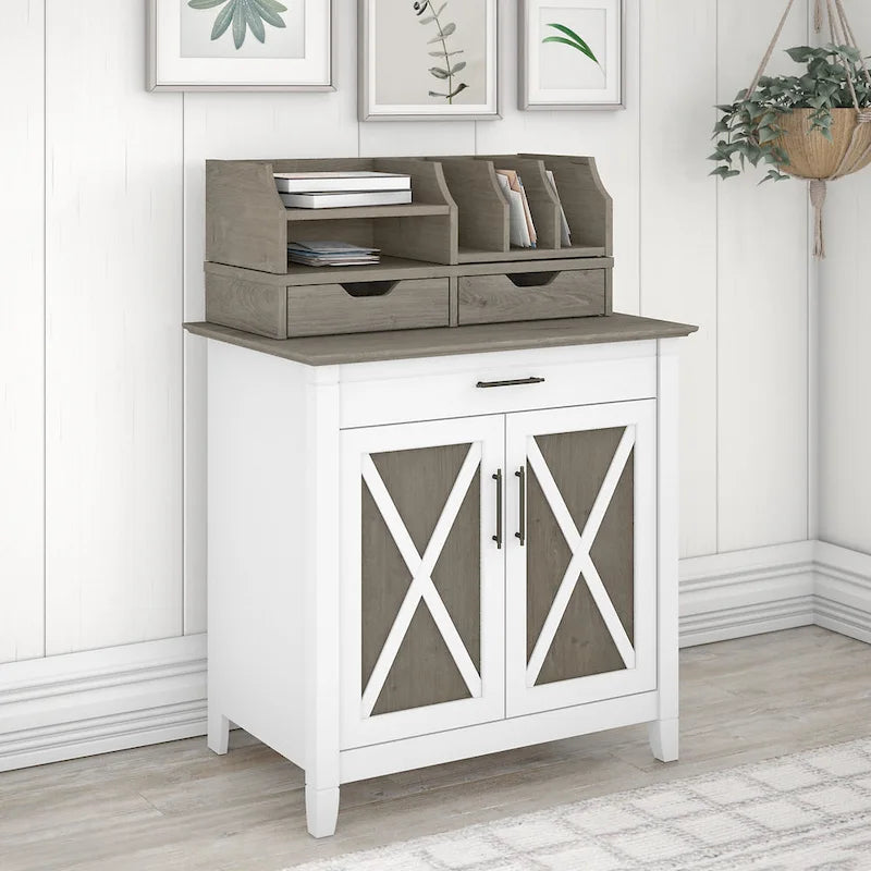 Bureau secrétaire Key West avec armoire de rangement par Bush Furniture