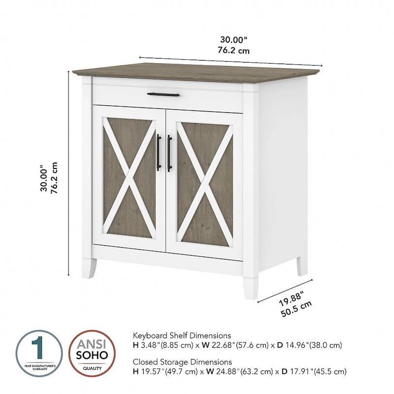 Bureau secrétaire Key West avec armoire de rangement par Bush Furniture