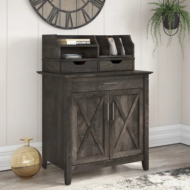Bureau secrétaire Key West avec armoire de rangement par Bush Furniture