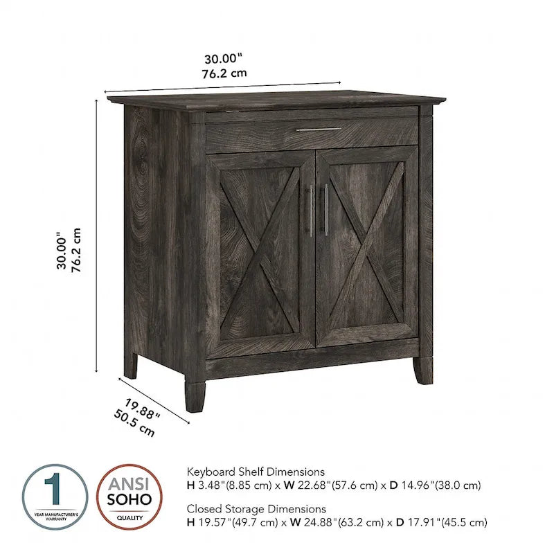 Bureau secrétaire Key West avec armoire de rangement par Bush Furniture