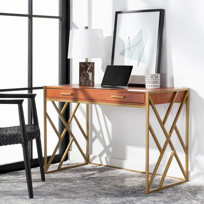 Bureau moderne bicolore à 1 tiroir SAFAVIEH Manila