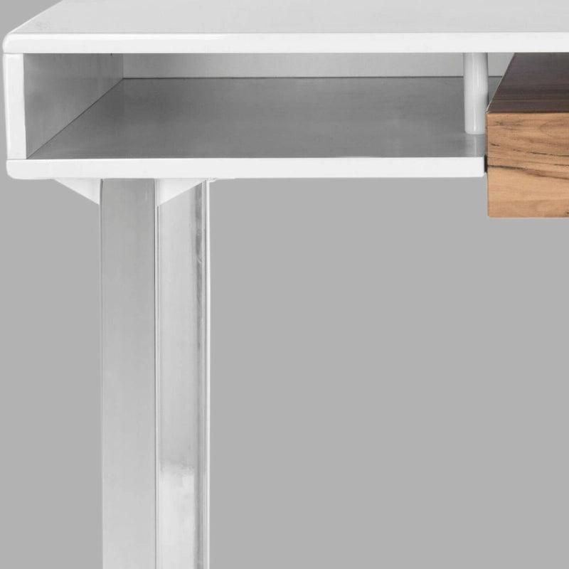 Bureau d'ordinateur moderne SAFAVIEH Bettyjane blanc/chrome