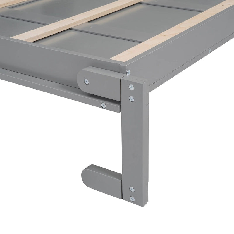 Lit escamotable mural pleine grandeur avec étagères et éclairage LED