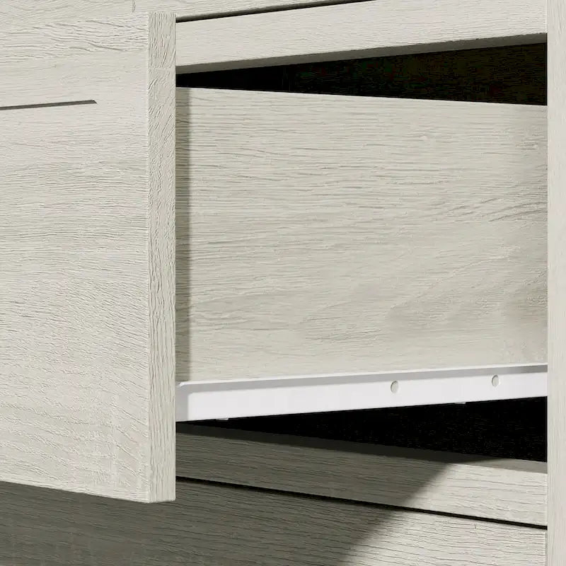 Commode extra large à 6 tiroirs, gris clair