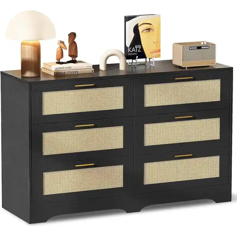 Commode en rotin à 6 tiroirs