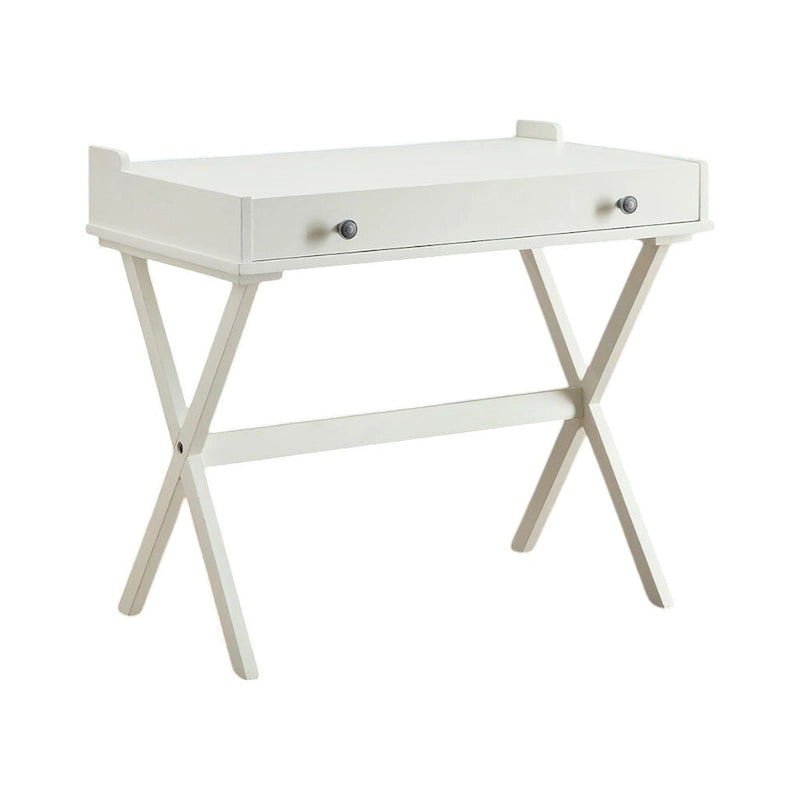 Bureau HomeRoots 34 en bois blanc vieilli avec plateau rabattable
