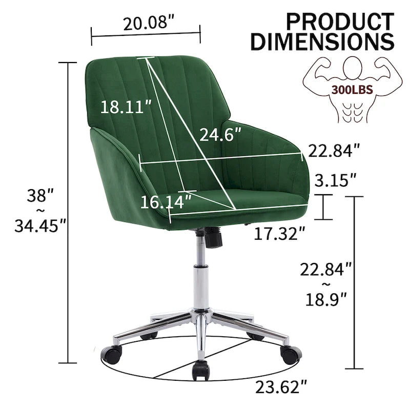 Chaise de bureau réglable, pour la maison ou la chambre, chaise pivotante ergonomique, dossier inclinable, confortable pour une utilisation prolongée.