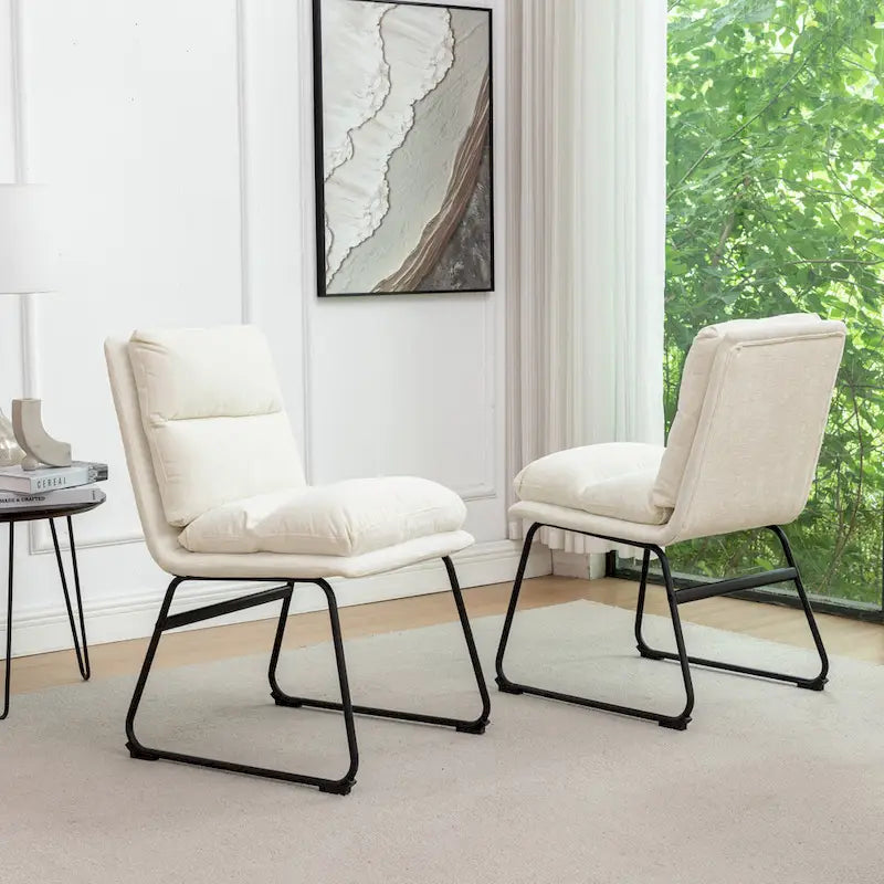 Chaises de salle à manger rembourrées, lot de 2