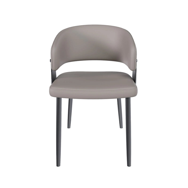 Ensemble de 2 chaises de salle à manger, chaises de cuisine en similicuir avec pieds en métal - Accoudoirs ergonomiques, coussin en mousse confortable, structure robuste