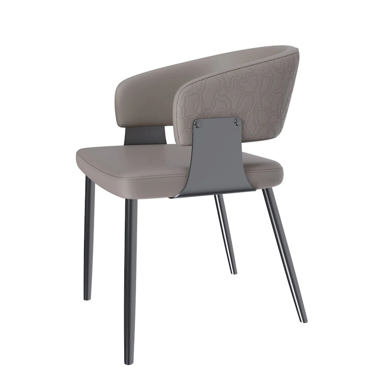 Ensemble de 2 chaises de salle à manger, chaises de cuisine en similicuir avec pieds en métal - Accoudoirs ergonomiques, coussin en mousse confortable, structure robuste