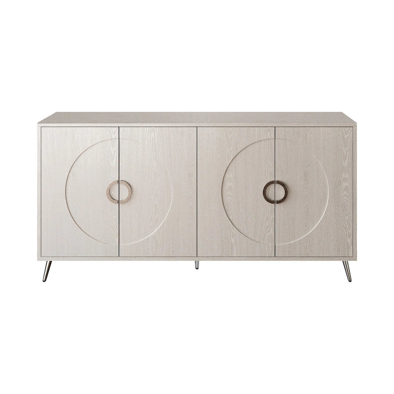 Buffet/meuble de rangement moderne en bois laqué à 4 portes