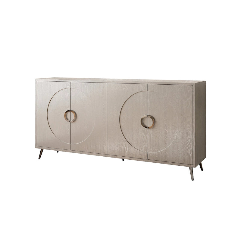 Buffet/meuble de rangement moderne en bois laqué à 4 portes