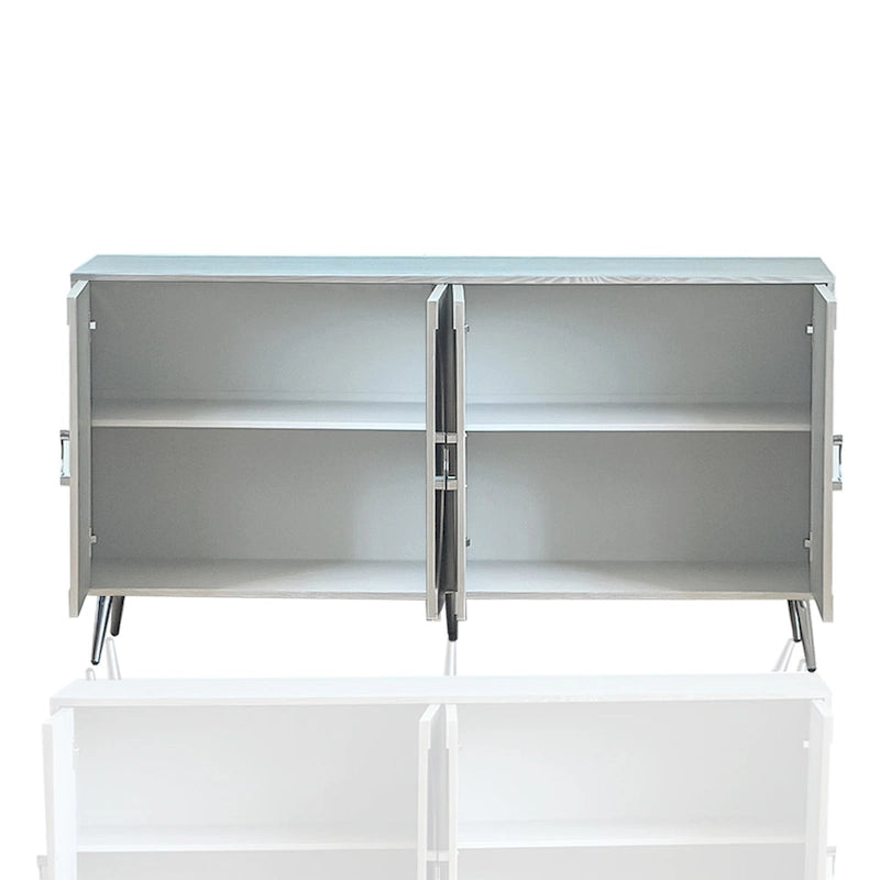 Buffet/meuble de rangement moderne en bois laqué à 4 portes