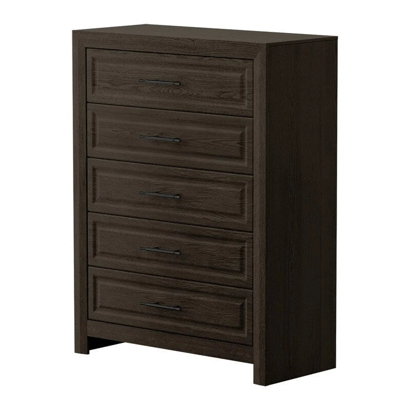 Commode élégante à 5 tiroirs en MDF avec finition imitation bois