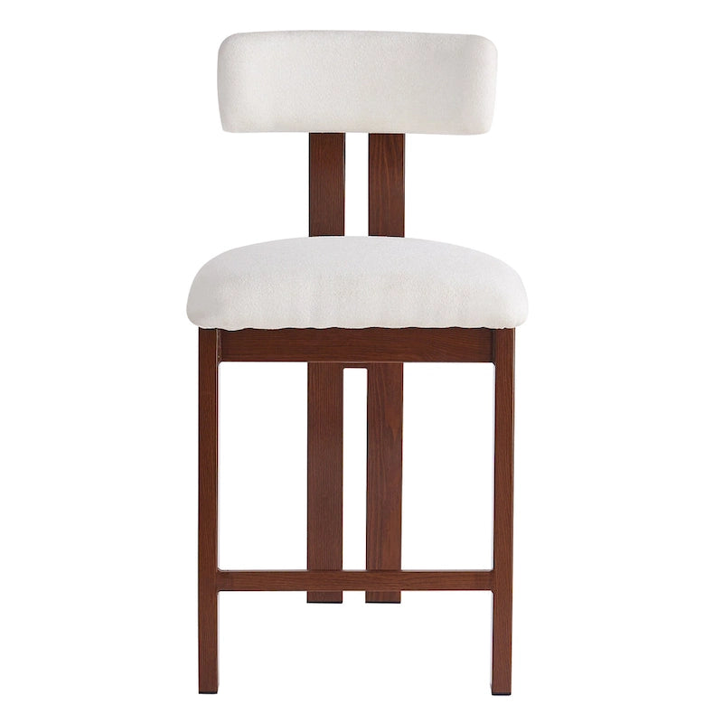 Tabourets de bar ronds rembourrés Roomfitters 26,5, lot de 2, dossier bas, structure en métal noir