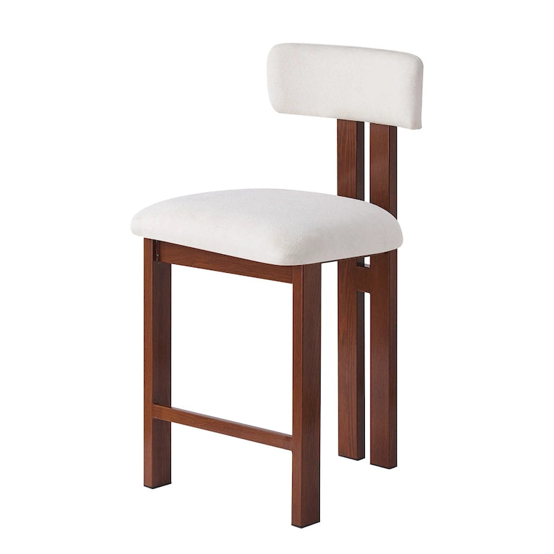 Tabourets de bar ronds rembourrés Roomfitters 26,5, lot de 2, dossier bas, structure en métal noir