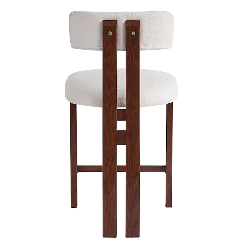 Tabourets de bar ronds rembourrés Roomfitters 26,5, lot de 2, dossier bas, structure en métal noir