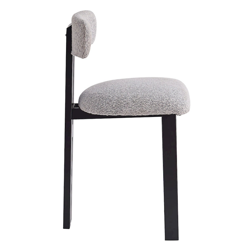 Tabourets de bar ronds rembourrés Roomfitters 26,5, lot de 2, dossier bas, structure en métal noir