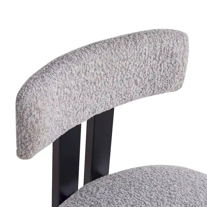 Tabourets de bar ronds rembourrés Roomfitters 26,5, lot de 2, dossier bas, structure en métal noir