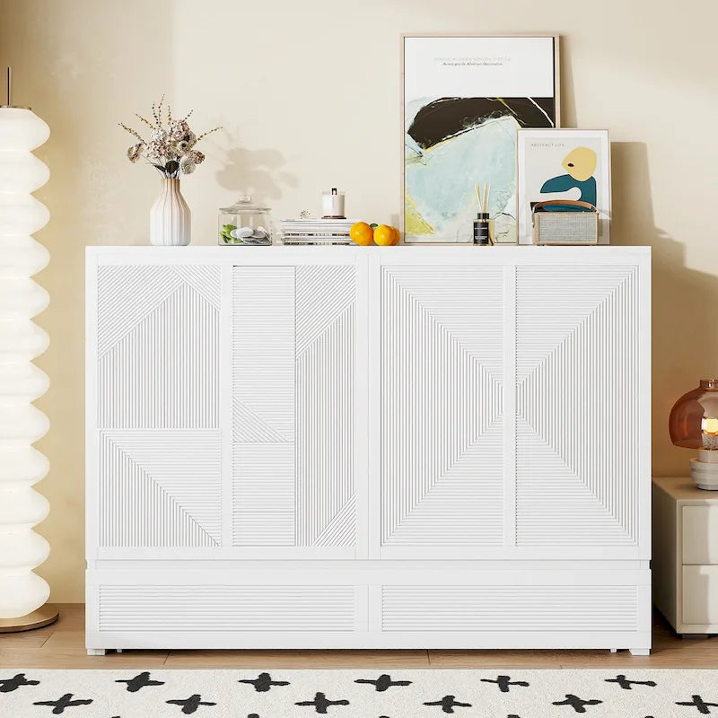 Lit escamotable avec grand tiroir, ports USB et prises électriques