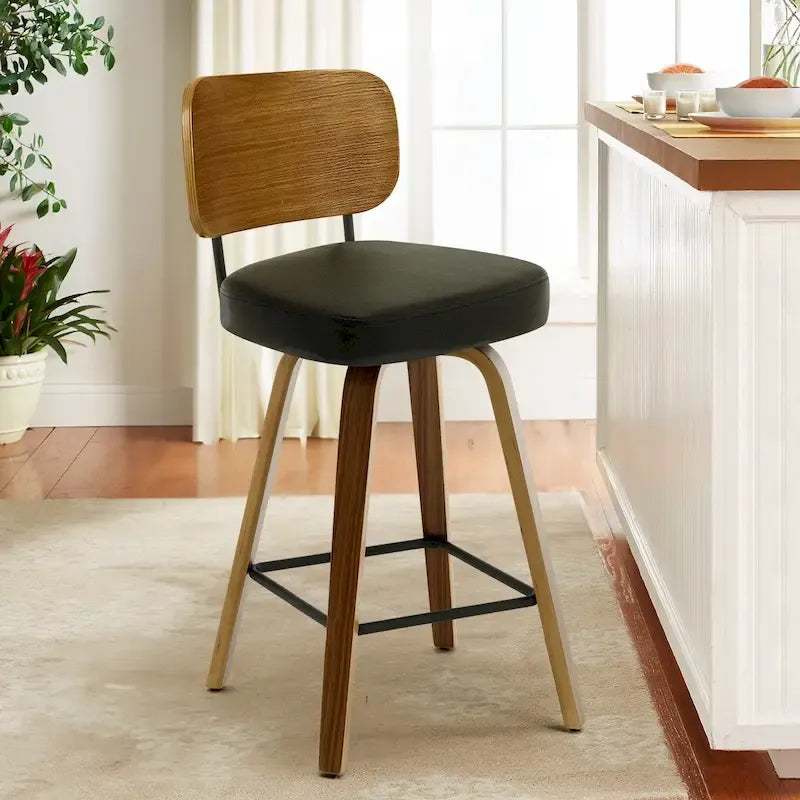 Tabourets de bar pivotants rembourrés de 66 cm (26 po) - 92,5 cm (36,4 po) H x 43,5 cm (17,1 po) L x 51 cm (20 po) P