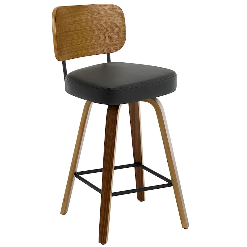 Tabourets de bar pivotants rembourrés de 66 cm (26 po) - 92,5 cm (36,4 po) H x 43,5 cm (17,1 po) L x 51 cm (20 po) P