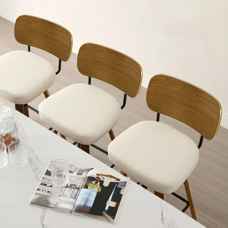 Tabourets de bar pivotants rembourrés de 66 cm (26 po) - 92,5 cm (36,4 po) H x 43,5 cm (17,1 po) L x 51 cm (20 po) P