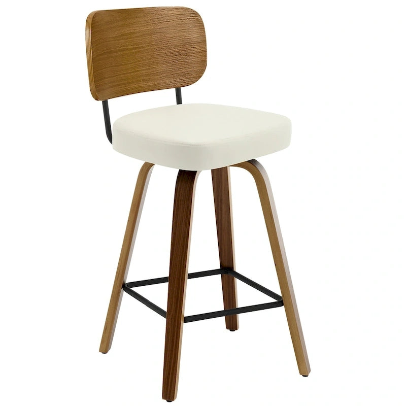 Tabourets de bar pivotants rembourrés de 66 cm (26 po) - 92,5 cm (36,4 po) H x 43,5 cm (17,1 po) L x 51 cm (20 po) P