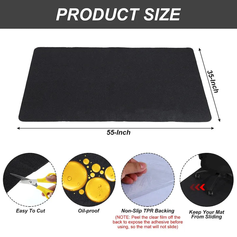 Tapis de protection pour chaise de bureau 55 pouces x 35 pouces pour planchers de bois franc