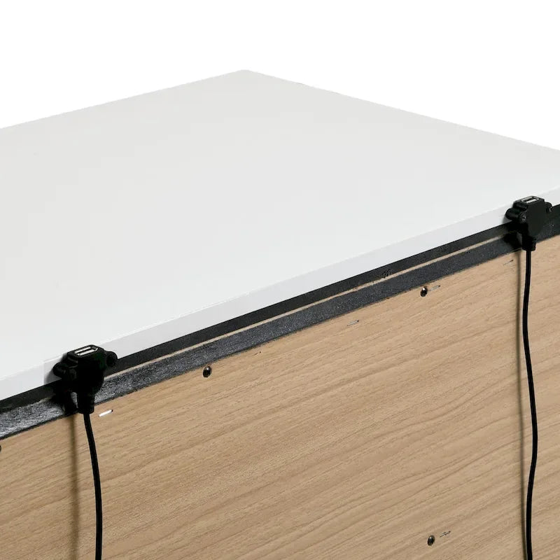 Ensemble lit plateforme et table de chevet 2 pièces Conjira de Furniture of America, en bois blanc moderne