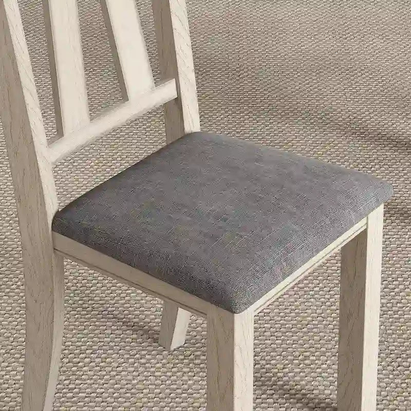 Chaises de salle à manger VECELO en bois massif avec assise en lin, ensemble de 2/4/6 chaises