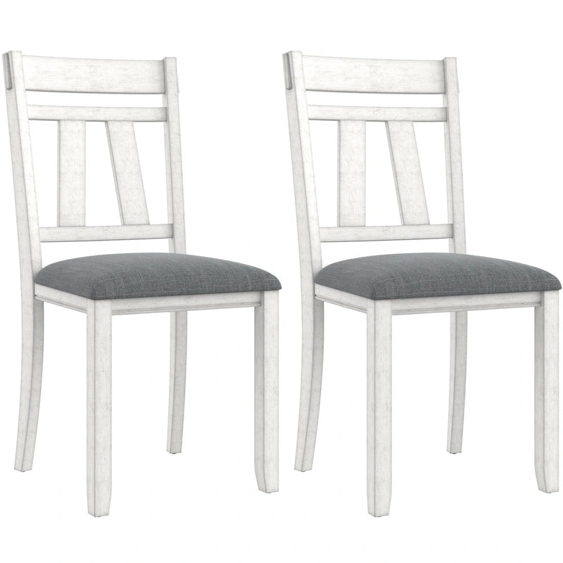 Chaises de salle à manger VECELO en bois massif avec assise en lin, ensemble de 2/4/6 chaises