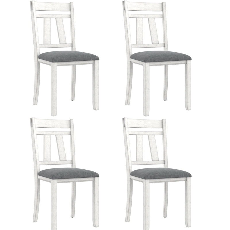 Chaises de salle à manger VECELO en bois massif avec assise en lin, ensemble de 2/4/6 chaises