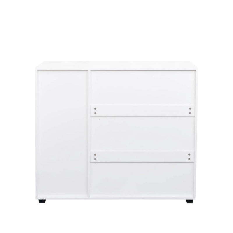 Étagère à chaussures autoportante, rangement réglable, 4 niveaux, meuble à chaussures avec portes persiennes