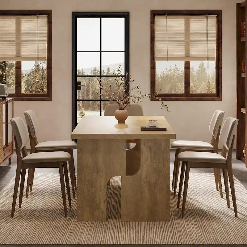 Table de salle à manger rectangulaire 63 cm avec pieds au design moderne