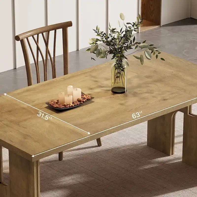 Table de salle à manger rectangulaire 63 cm avec pieds au design moderne