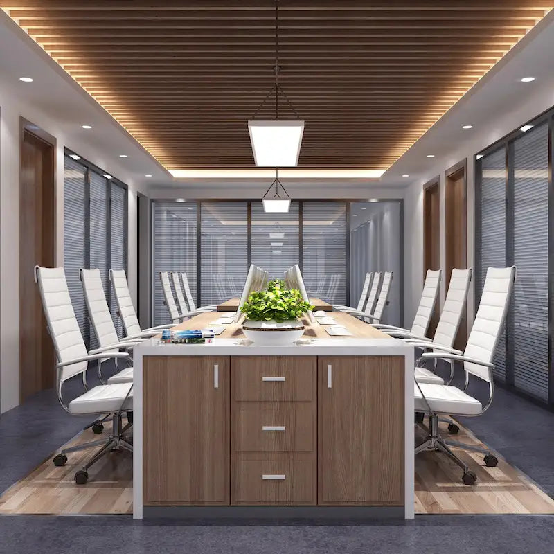 Fauteuil de bureau moderne à dossier haut, en cuir PU côtelé, inclinable, pour direction, salle de conférence, bureau d'ordinateur, cadre supérieur
