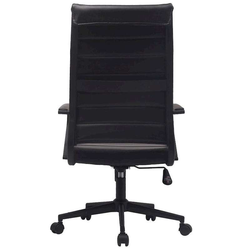 Fauteuil de bureau moderne à dossier haut, en cuir PU côtelé, inclinable, pour direction, salle de conférence, bureau d'ordinateur, cadre supérieur
