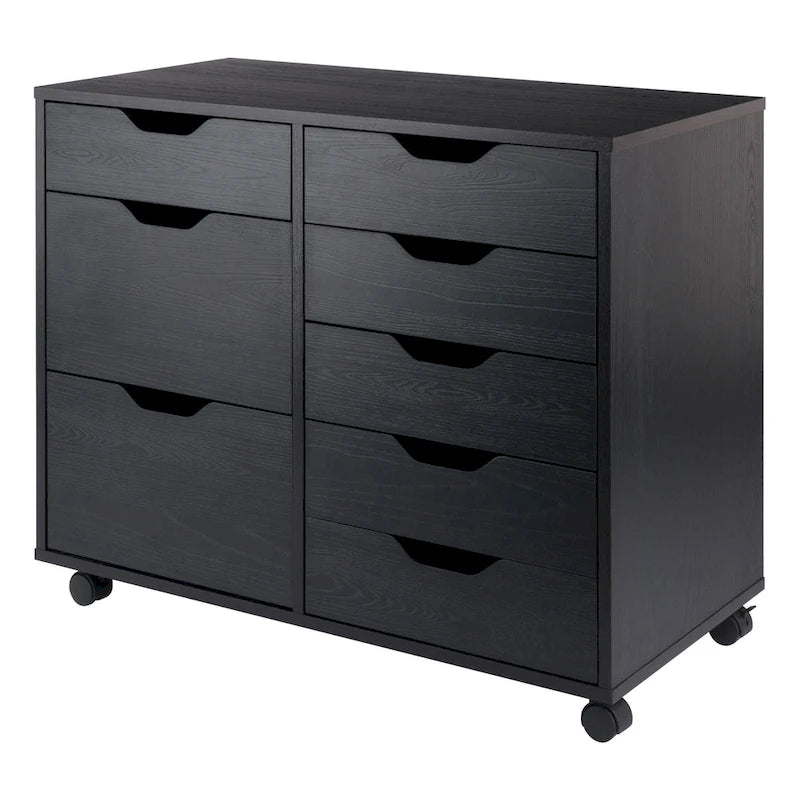 6-Drawer Storage Mobile Cabinet Set - 32 - Black