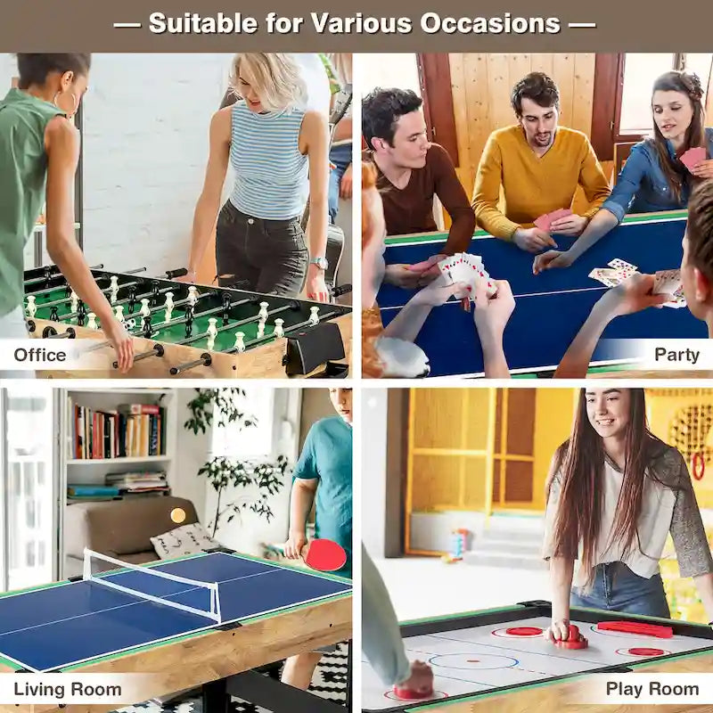 Ensemble de table de jeux combinée 10 en 1 Costway, table de jeux multi-jeux pour la maison - Voir les détails
