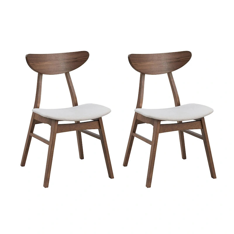 Ensemble de salle à manger 5 pièces en bois massif, ensemble de meubles de cuisine ronds avec table de cuisine à pied central en bois et 4 chaises rembourrées