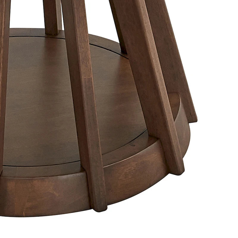 Ensemble de salle à manger 5 pièces en bois massif, ensemble de meubles de cuisine ronds avec table de cuisine à pied central en bois et 4 chaises rembourrées