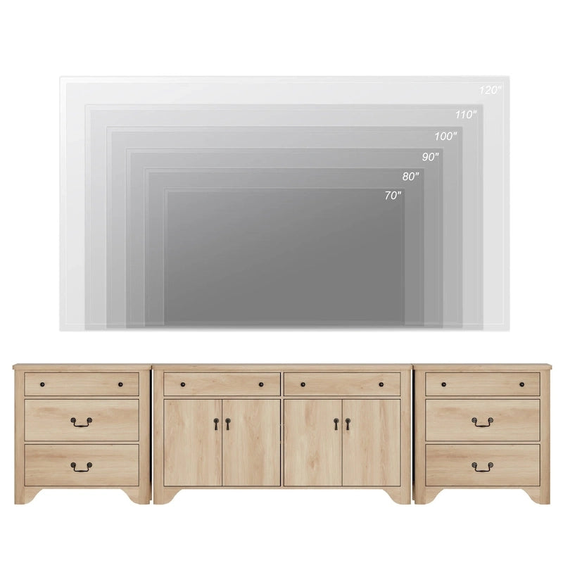 Buffet de style campagnard WAMPAT 122 W, grand modèle, avec portes et étagère réglable.