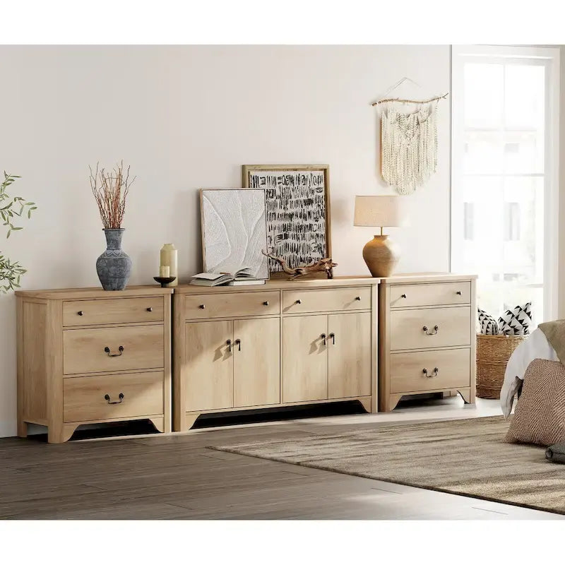 Buffet de style campagnard WAMPAT 122 W, grand modèle, avec portes et étagère réglable.