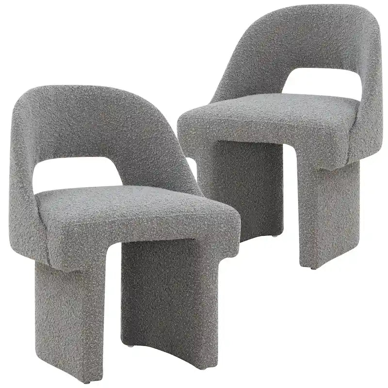 Ensemble de 2 fauteuils d'appoint modernes et élégants en tissu bouclé, avec structure en MDF, pour la maison, le bureau, le salon et la chambre.