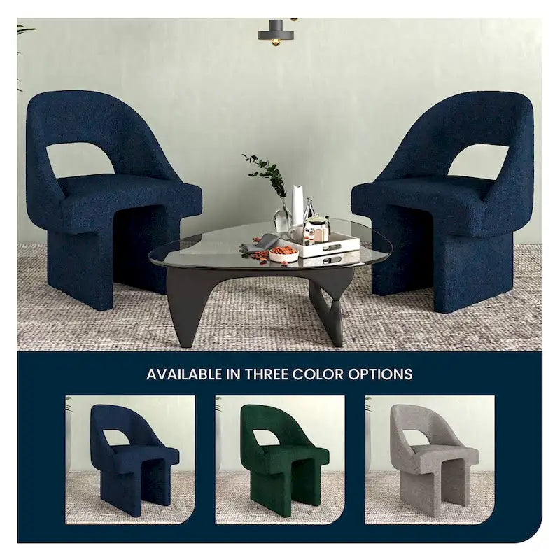 Ensemble de 2 fauteuils d'appoint modernes et élégants en tissu bouclé, avec structure en MDF, pour la maison, le bureau, le salon et la chambre.