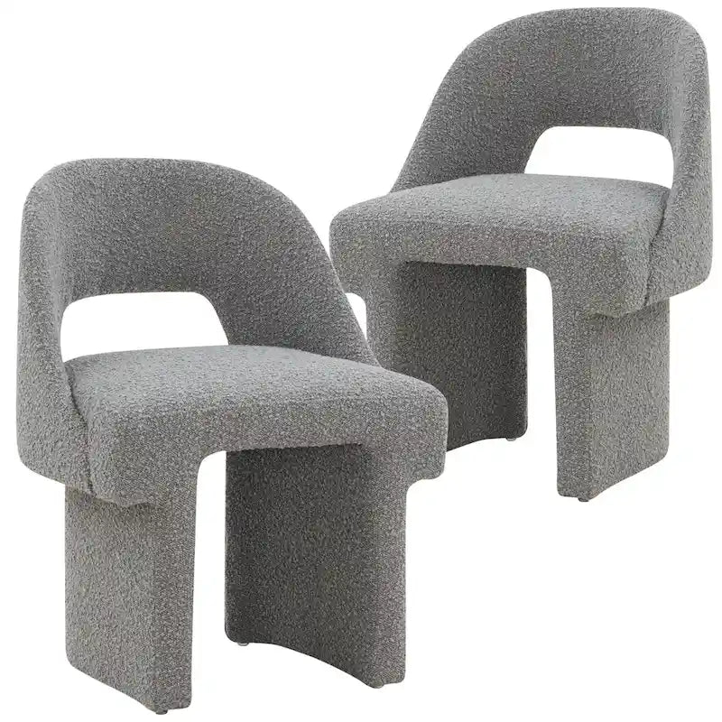 Ensemble de 2 fauteuils d'appoint modernes et élégants en tissu bouclé, avec structure en MDF, pour la maison, le bureau, le salon et la chambre.