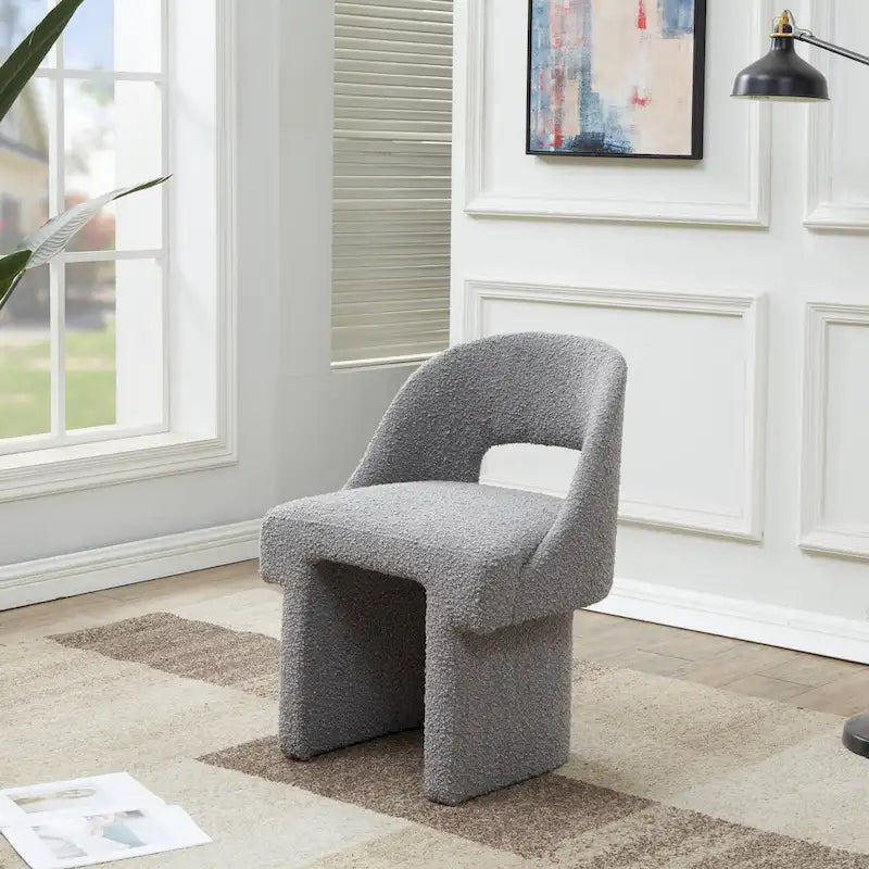 Ensemble de 2 fauteuils d'appoint modernes et élégants en tissu bouclé, avec structure en MDF, pour la maison, le bureau, le salon et la chambre.